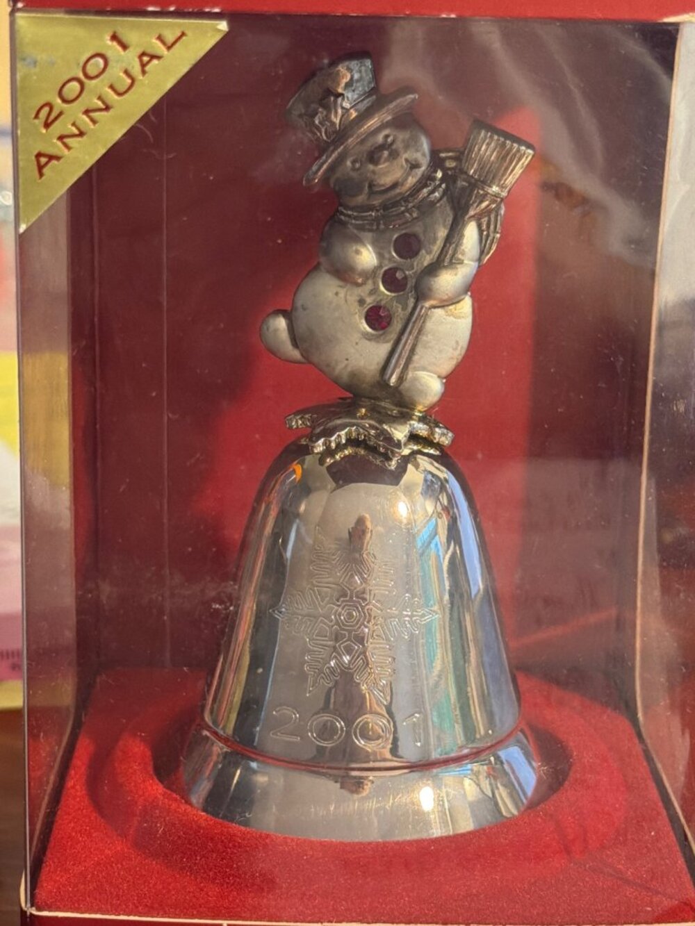 Vintage Lenox Kirk Stieff Silver Plate Musical Bell 2001 25th Let it Snow Box